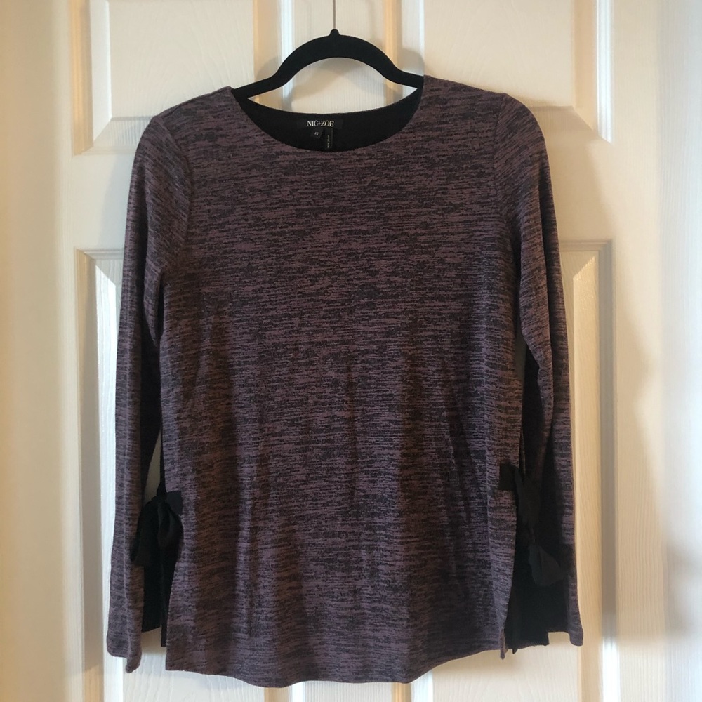Nic + Zoe purple and black longsleeve top